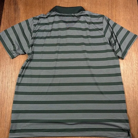 Russell Athletic Men Green Striped Polo Shirt University of Miami U Logo XL - Picture 10 of 10